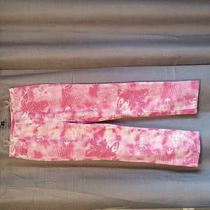 SHEIN Rare Pink Tie-dye Graffiti print jeans Sz 4